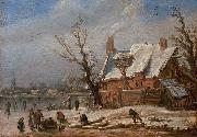 Esaias Van de Velde Winter landscape. oil on canvas